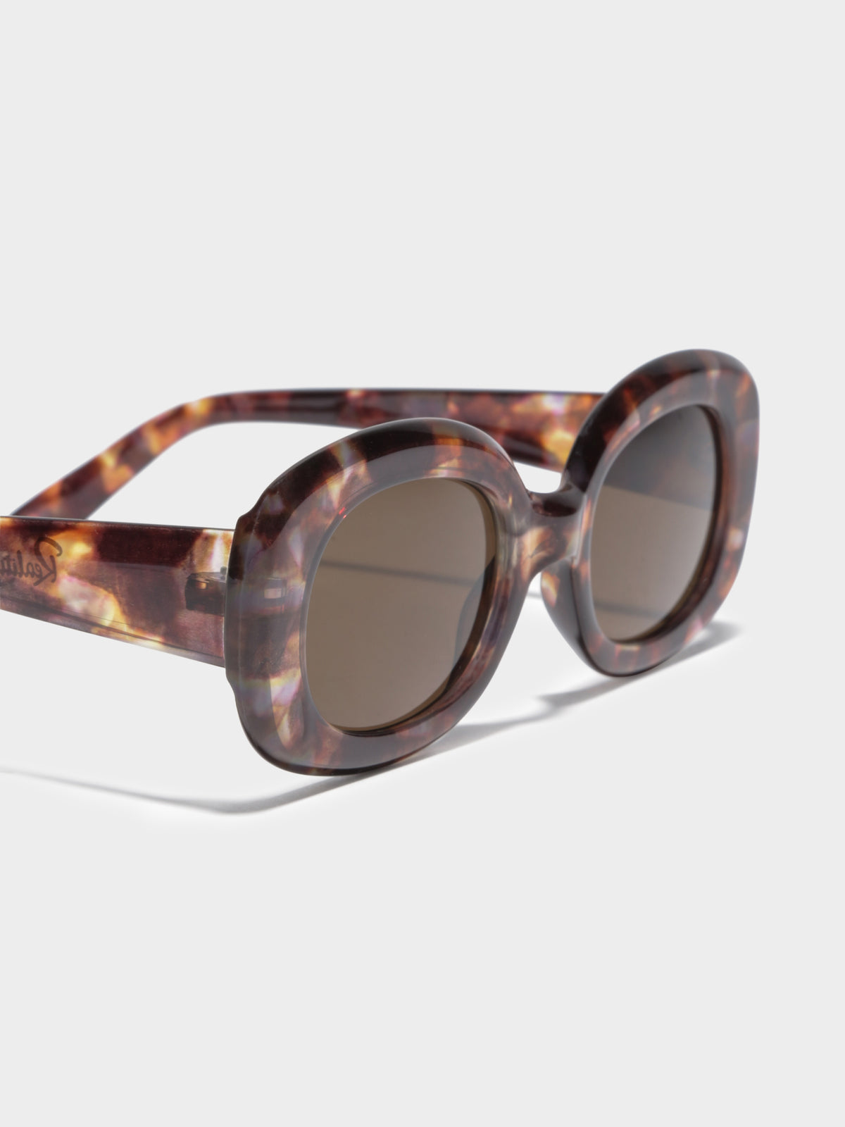 Lady Grandzigger Rectangular Sunglasses in Lilac Turtle