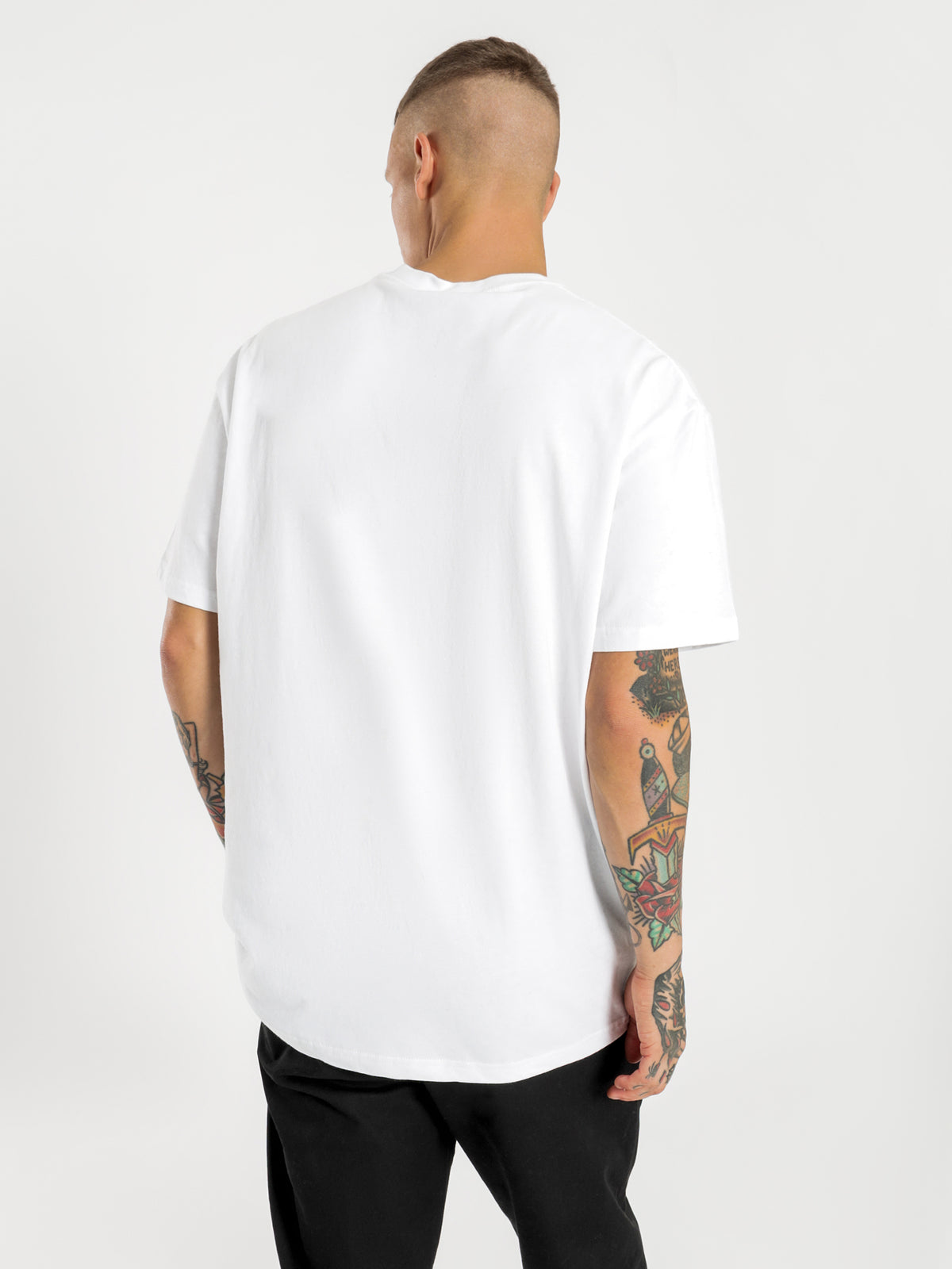 Solid Tour Short Sleeve T-Shirt in White &amp; Blue