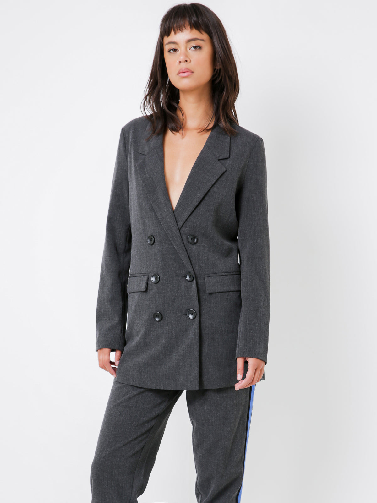 Double Breasted Blazer in Charcoal