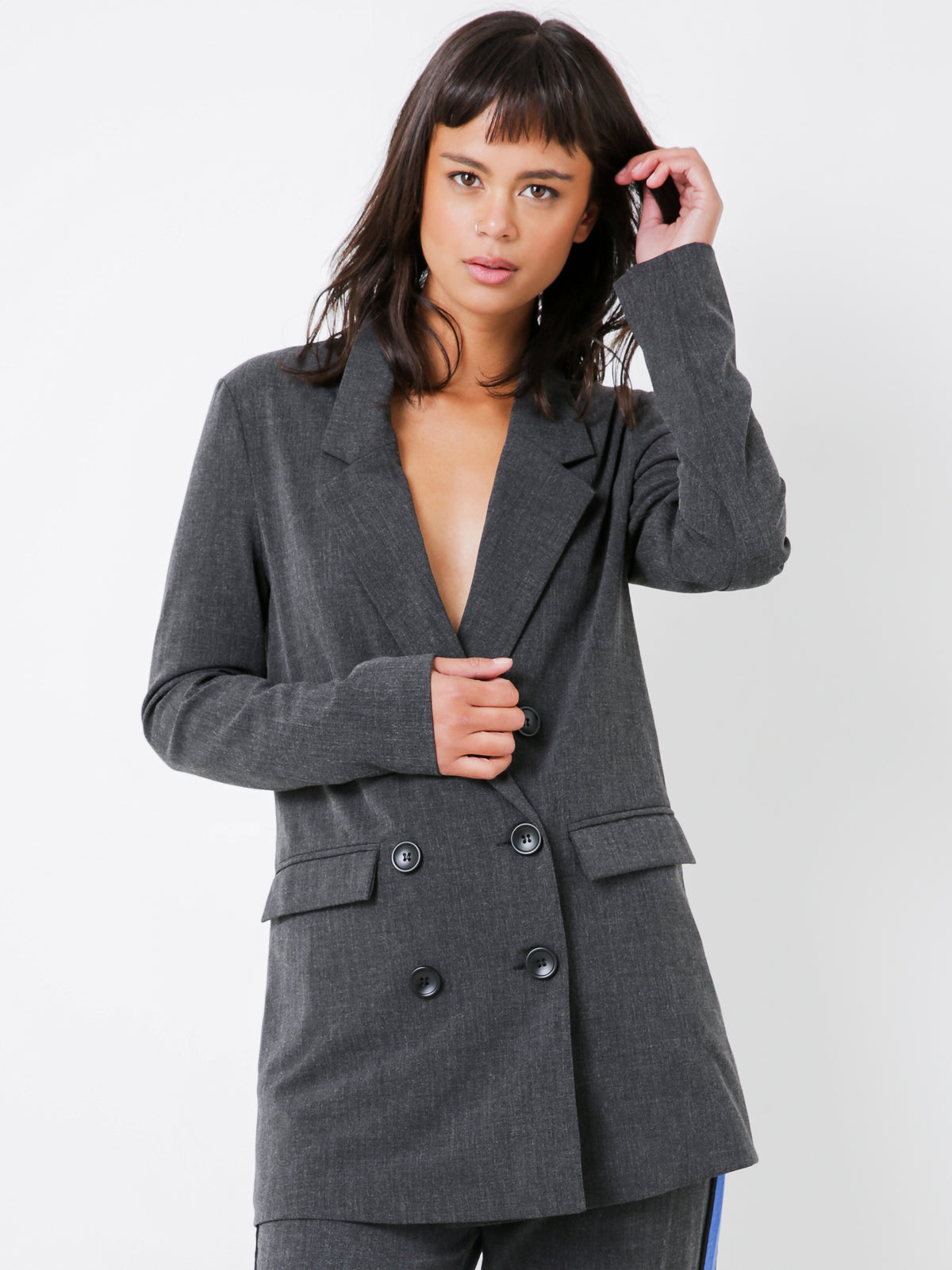 Double Breasted Blazer in Charcoal