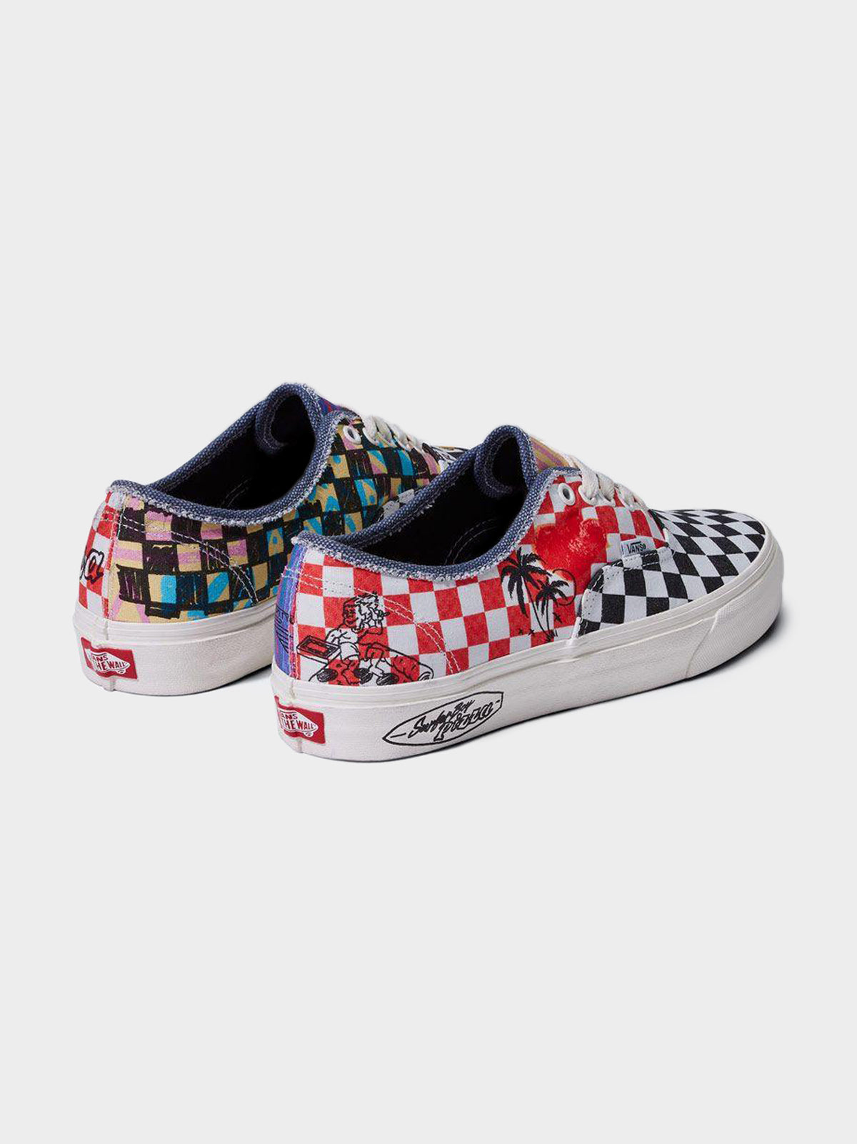 Unisex Stranger Things Authentic Sneakers in Black &amp; Red Checkerboard